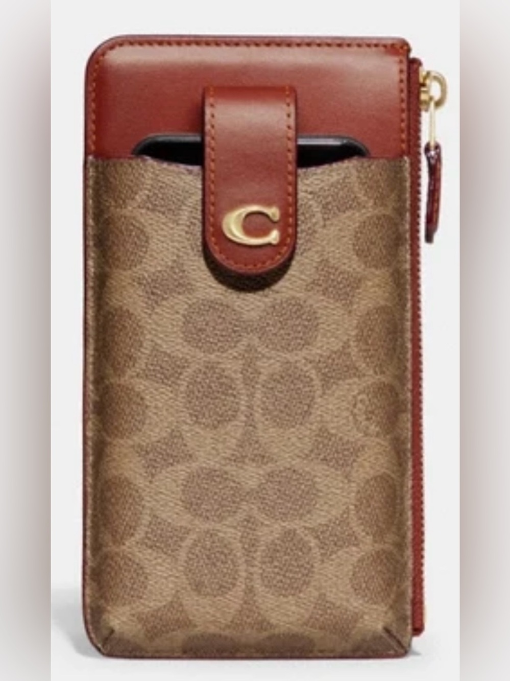 Coach Signature Canvas Essential Phone Wallet/ Amber